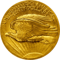 1907 High Relief Saint-Gaudens Gold Double Eagle ($20) Wire Edge Reverse Image
