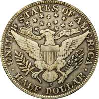 1907-S Barber Half Dollar (50c) Reverse Image