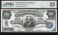 1908 $10 Tombstone Silver Certificate Obverse Image