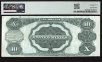 1908 $10 Tombstone Silver Certificate Reverse Image