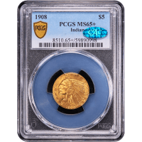 1908 Indian Gold Half Eagle ($5) Obverse Slab Image