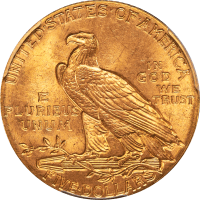1908 Indian Gold Half Eagle ($5) Reverse Image