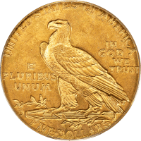 1909-D Indian Gold Half Eagle ($5) OGH Reverse Image
