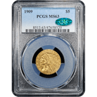 1909 Indian Gold Half Eagle ($5) Obverse Slab Image