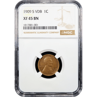 1909-S VDB Lincoln Cent (1c) Obverse Slab Image