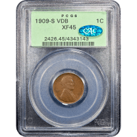 1909-S VDB Lincoln Cent (1c) OGH Obverse Slab Image