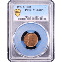 1909-S VDB Lincoln Cent (1c) Obverse Slab Image