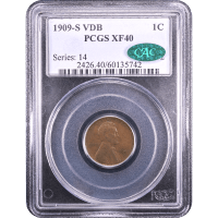 1909-S VDB Lincoln Cent (1c) Obverse Slab Image