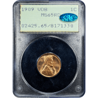 1909 VDB Lincoln Cent (1c) Rattler Obverse Slab Image