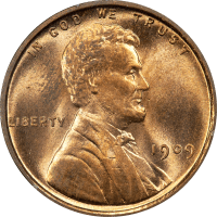1909 VDB Lincoln Cent (1c) Rattler Obverse Image