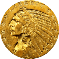 1911-S Indian Gold Half Eagle ($5) Obverse Image