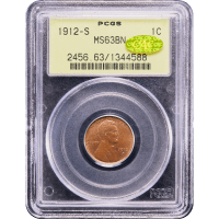 1912-S Lincoln Cent (1c) OGH Obverse Slab Image