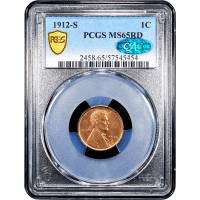 1912-S Lincoln Cent (1c) Obverse Slab Image