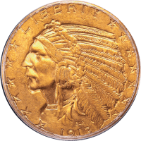 1913 Indian Gold Half Eagle ($5) OGH OBVERSE Image