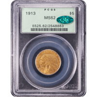 1913 Indian Gold Half Eagle ($5) OGH SLAB Image