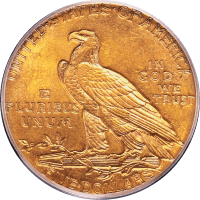 1913 Indian Gold Half Eagle ($5) OGH REVERSE Image