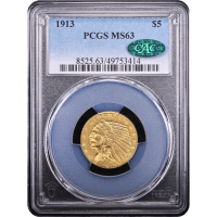 1913 Indian Gold Half Eagle ($5) Obverse Slab Image