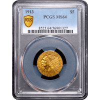 1913 Indian Gold Half Eagle ($5) Obverse Slab Image