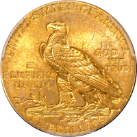 1913 Indian Gold Half Eagle ($5) REVERSE Image