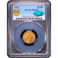 1913 Indian Gold Quarter Eagle ($2.50) Obverse Slab Image
