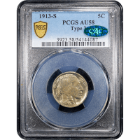 1913-S Type 2 Buffalo Nickel (5c) Obverse Slab Image
