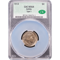 1913 Type 1 Buffalo Nickel (5c) Obverse Slab Image