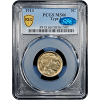 1913 Type 1 Buffalo Nickel (5c) SLAB Image