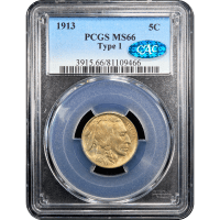 1913 Type 1 Buffalo Nickel (5c) SLAB Image