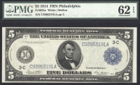 1914 $5 Federal Reserve Note Obverse Image