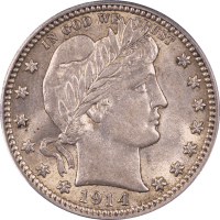 1914 Barber Quarter (25c) Obverse Image