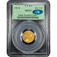 1914 Indian Gold Quarter Eagle ($2.50) OGH SLAB Image
