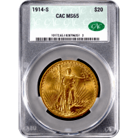 1914-S Saint-Gaudens Gold Double Eagle ($20) Obverse Slab Image