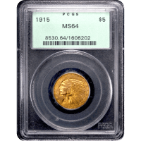 1915 Indian Gold Half Eagle ($5) OGH Obverse Slab Image