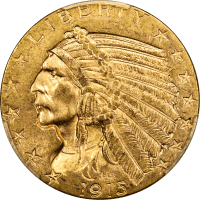 1915 Indian Gold Half Eagle ($5) OBVERSE Image