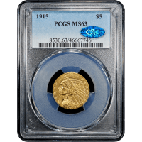 1915 Indian Gold Half Eagle ($5) SLAB Image