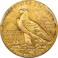 1915 Indian Gold Half Eagle ($5) REVERSE Image