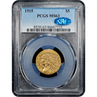 1915 Indian Gold Half Eagle ($5) SLAB Image