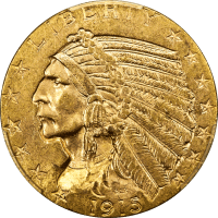 1915 Indian Gold Half Eagle ($5) OBVERSE Image