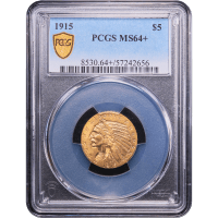 1915 Indian Gold Half Eagle ($5) Obverse Slab Image
