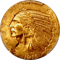 1915 Indian Gold Half Eagle ($5) OBVERSE Image