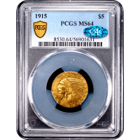 1915 Indian Gold Half Eagle ($5) SLAB Image