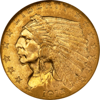 1915 Indian Gold Quarter Eagle ($2.50) OBVERSE Image