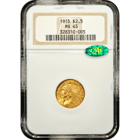 1915 Indian Gold Quarter Eagle ($2.50) Obverse Slab Image