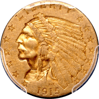 1915 Indian Gold Quarter Eagle ($2.50) OBVERSE Image