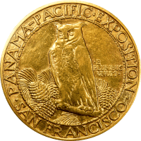 1915-S Panama-Pacific Round Commemorative Gold Fifty Dollar ($50) Reverse Image
