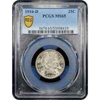 1916-D Barber Quarter (25c) Obverse Slab Image
