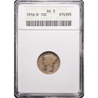 1916-D Mercury Dime (10c) Obverse Slab Image