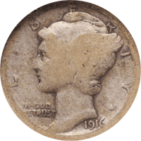 1916-D Mercury Dime (10c) Obverse Image