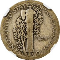 1916-D Mercury Dime (10c) Reverse Image
