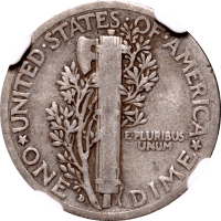 1916-D Mercury Dime (10c) Reverse Image